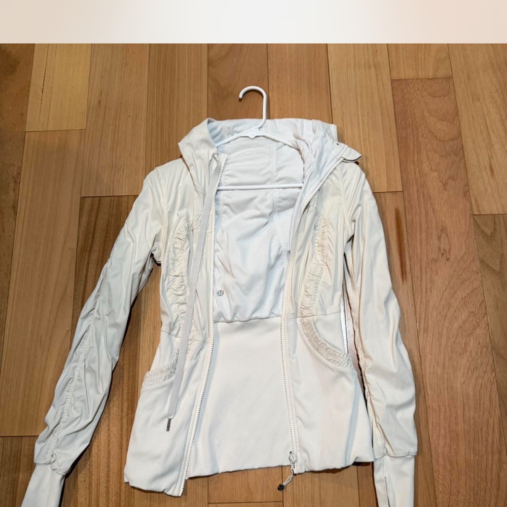 lululemon athletica White Hooded Bomber Jacket